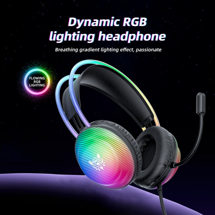Onikuma X29 RGB Wired Gaming Headset with Noise Cancelling Microphone - Black