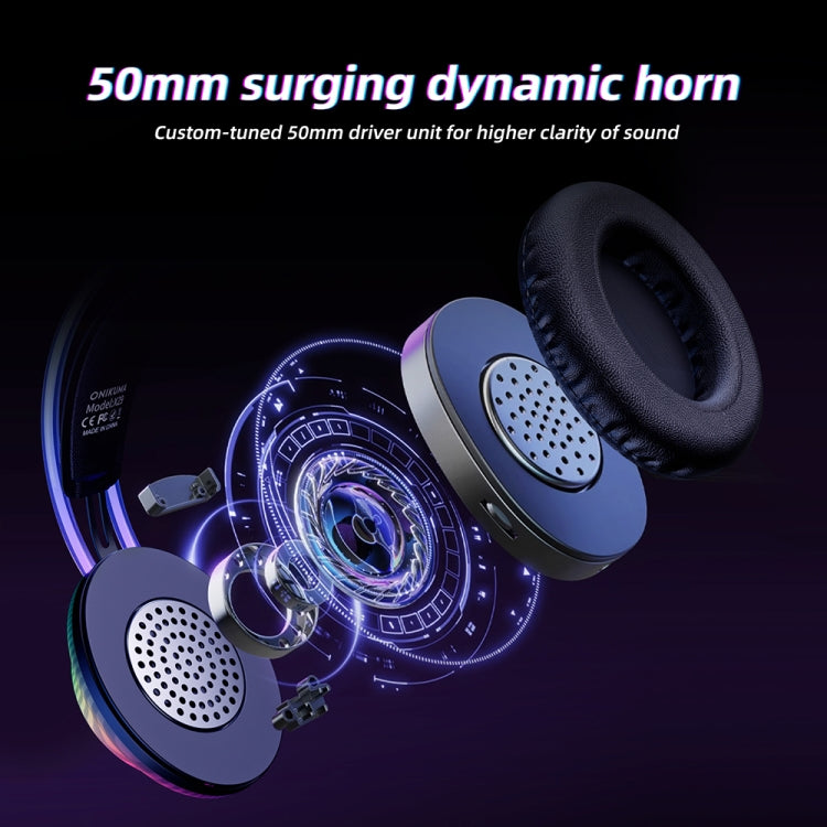 Onikuma X29 RGB Wired Gaming Headset with Noise Cancelling Microphone - Black