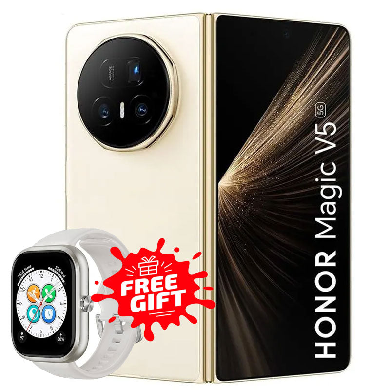 Honor Magic V5 16GB Ram, 512GB, 5G - Ivory White With (CHOICE WATCH)