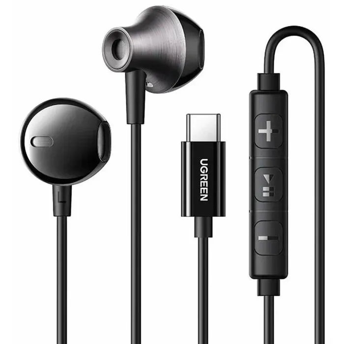 سماعة أذن سلكية UGREEN USB-C داخل الأذن مع ميكروفون EP106 – أسود