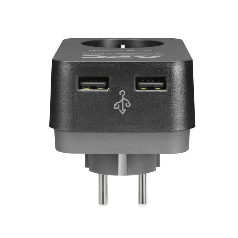 Apc Electric Power Strip 1 Socket 2 USB - Black