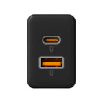 Pout Charger Home Adapter 33W GAN USB-C+USB-A - Black