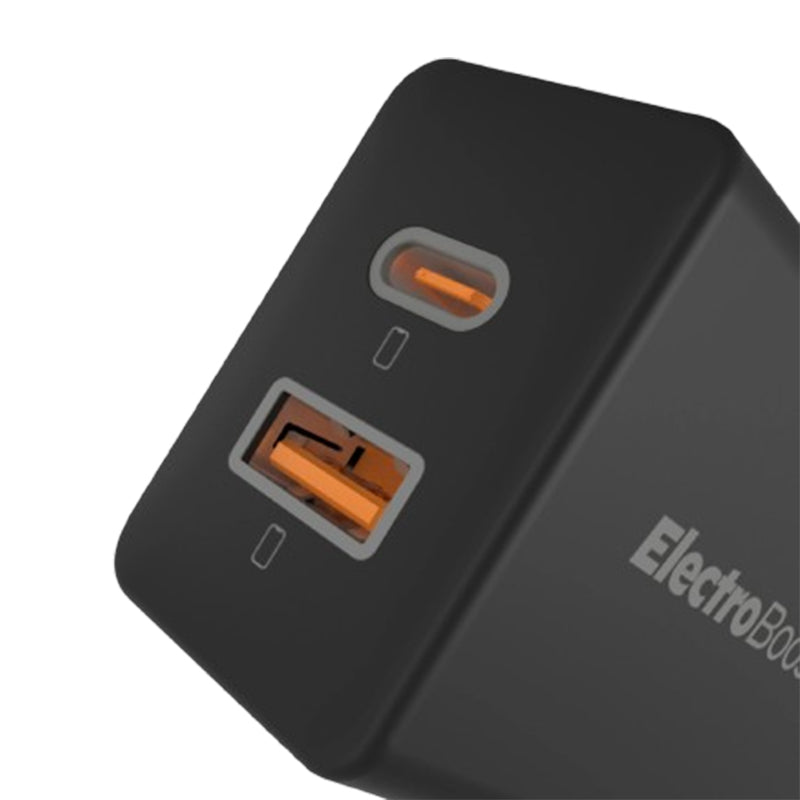 Pout Charger Home Adapter 33W GAN USB-C+USB-A - Black