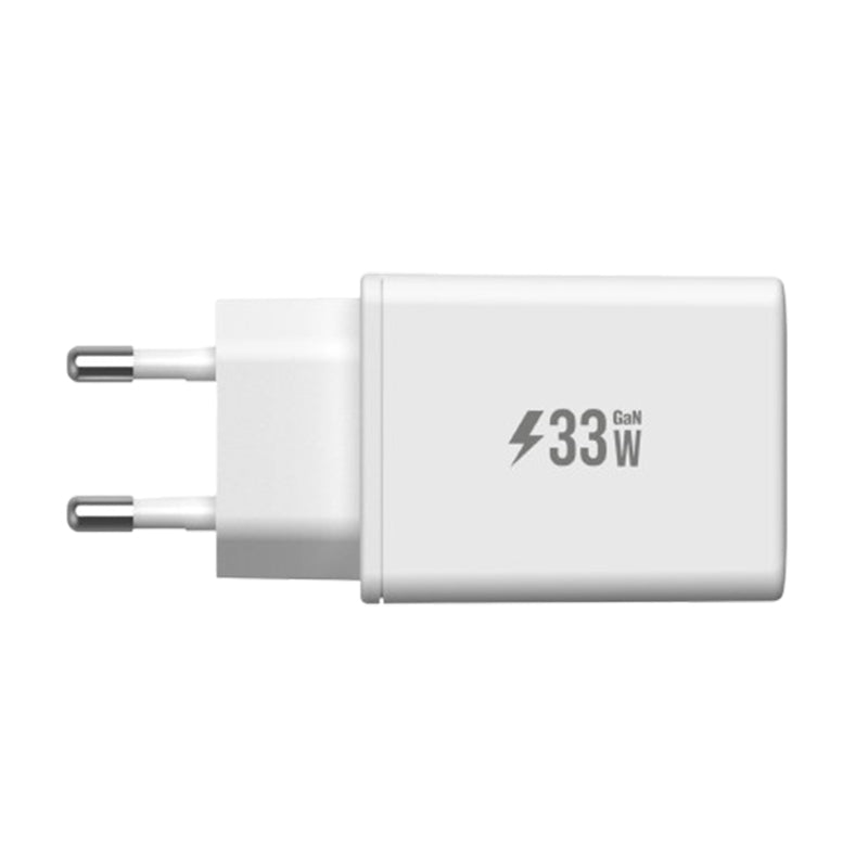 Pout Charger Home Adapter 33W GAN USB-C+USB-A - White