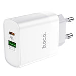 HOCO C80A Home Charger Adapter 20W PD with USB-A & USB-C - White