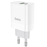 HOCO C80A Home Charger Adapter 20W PD with USB-A & USB-C - White