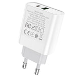 HOCO C80A Home Charger Adapter 20W PD with USB-A & USB-C - White