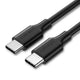 كابل UGREEN USB-C إلى USB-C شحن السريع PD 60 واط، 2 متر، US286 – أسود