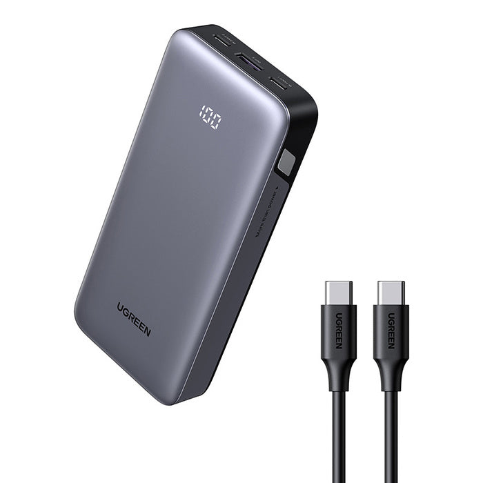 باور بانك UGREEN سعة 20000mAh شحن سريع 30W (PB532)  – أسود 