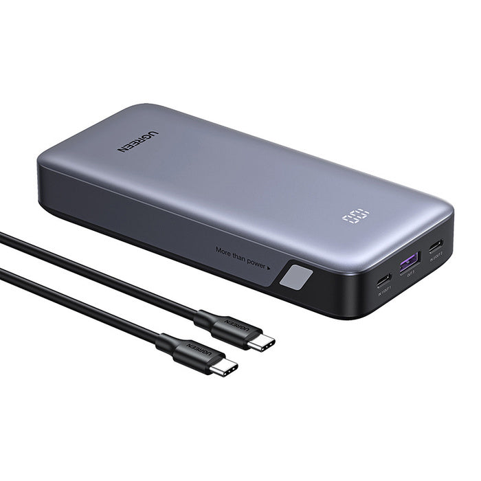 باور بانك UGREEN سعة 20000mAh شحن سريع 30W (PB532)  – أسود 