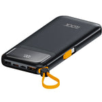 iLock Wired Power Bank, 10000 mAh, 3 Port, Dual USB-A + USB-C + Built in USB-C Cable + Built in Lightning Cable - Black