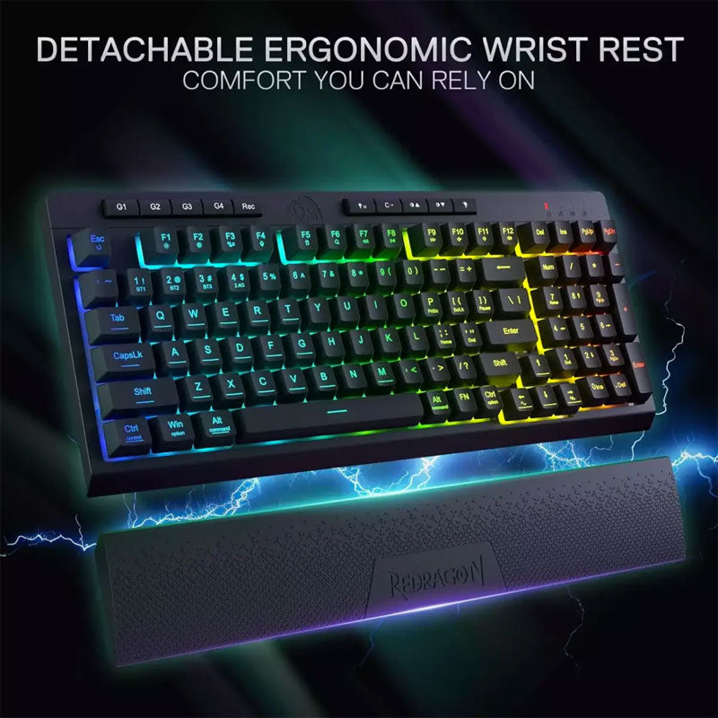 Redragon , K515 PRO Shiva RGB Wireless, Bluetooth Membrane Gaming Keyboard - Black