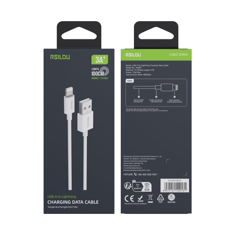 Rsilou Lightning Cable 3A 100CM R2007-001 – White