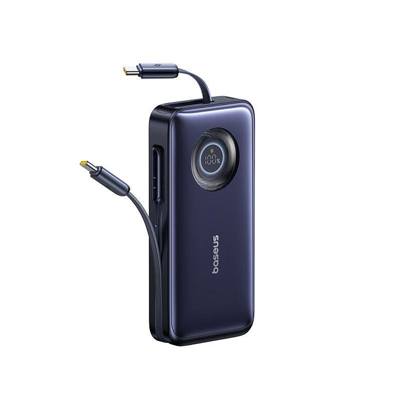 باور بانك Baseus، سعة 20000mAh، شحن سريع 100W مع كابل مدمج، CR121، أسود