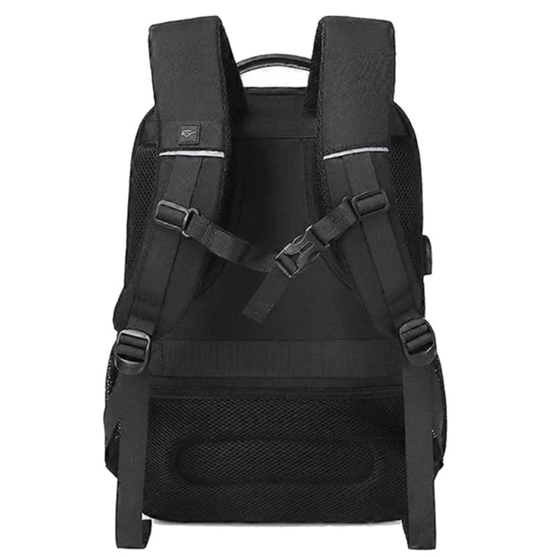 CoolBell 8303 15.6 inch 22L Expandable Waterproof Portable Backpack Laptop, USB Charging Port - Black