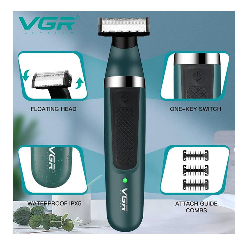 VGR ماكينة حلاقة كهرباء ، استخدام جاف ، اخضر - V-393
