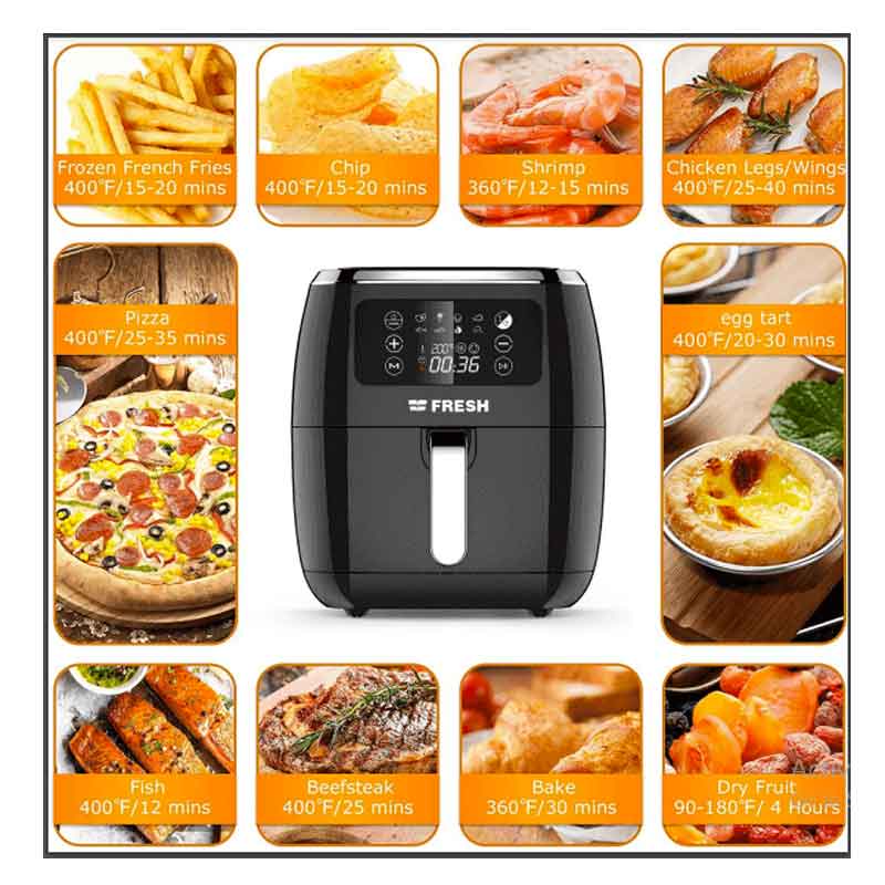 Fresh Digital Air Fryer, 5.5 Liters, 1800 Watt, Black - AFF-1800-B 