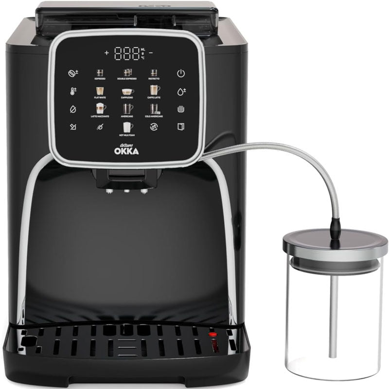 Okka , Cooffe machine espresso , Pro M Fully Automatic Machine , OK0028-05 Black-Chrome
