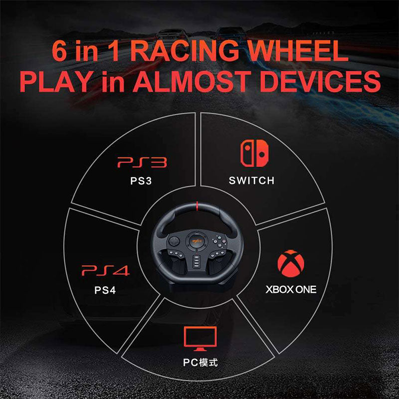 PXN V900 Gaming Driving Car Wheel Pc / PS3 / PS4 / Xbox One / Switch - Black