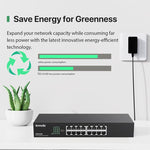 Tenda TEG1016D | 16-Port Gigabit Ethernet Switch | Desktop Network Splitter | Sturdy Metal | Fanless | Plug & Play | Traffic Optimization | Unmanaged | Limited Lifetime Protection