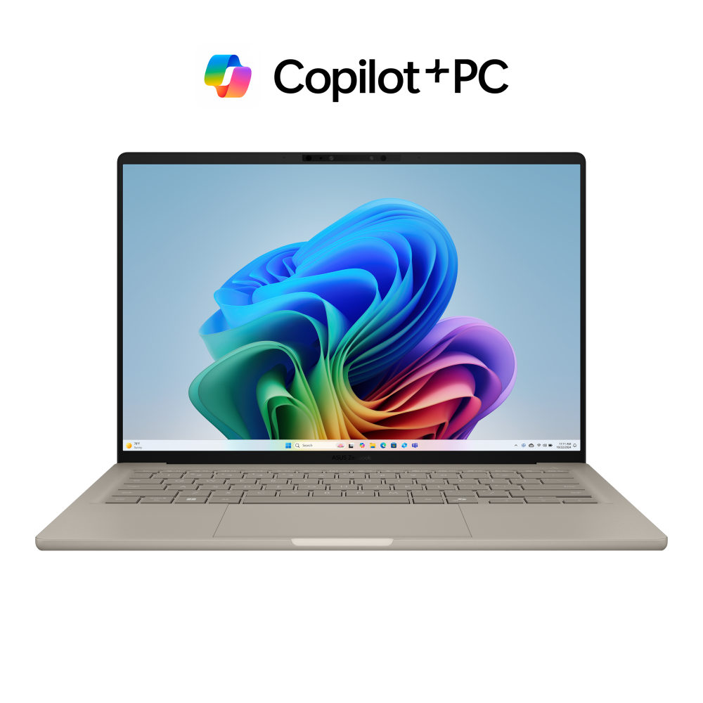 لابتوب ASUS Zenbook A14، Snapdragon X2 Elite، رام 16GB، SSD 512GB، Qualcomm Graphics، شاشة 14" WUXGA، Windows 11، موديل UX3407NA-QD15CW، Zabriskie Beige