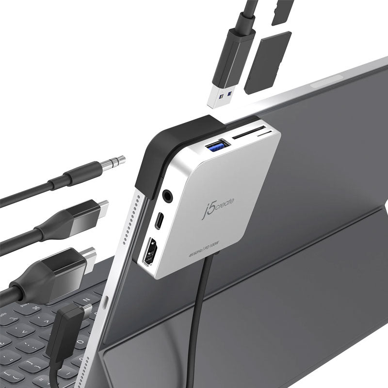 j5create - USB-C™ to 4K 60 Hz HDMI™ Travel Dock for iPad Pro® - JCD612