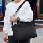 Golden Wolf Laptop Crossbody Bag 15.6 Inch , Black - GW00012