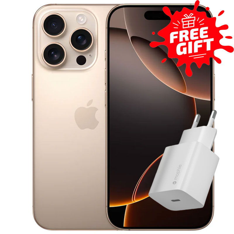 Apple iPhone 16 Pro Max(FREE GIFT CHARGER HOME ADAPTER 20W FAST USB-C MOPHIE)