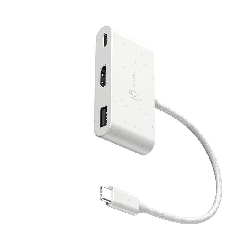 j5create - منفذ USB-C® إلى HDMI™ ومنفذ USB™ من النوع A مع خاصية توصيل الطاقة - JCA379EW