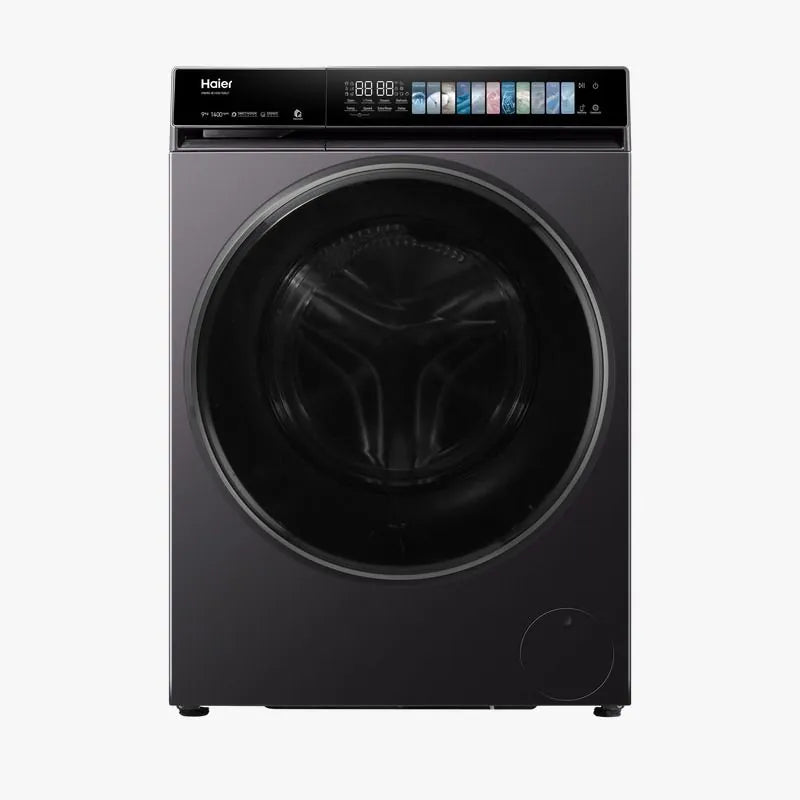 غسالة هاير X7 إنفرتر تحميل أمامي 10 كجم، 1400 لفة مع بخار وWi-Fi، HW100-B14367S8U1 - فضي داكن