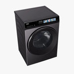 غسالة هاير X7 إنفرتر تحميل أمامي 10 كجم، 1400 لفة مع بخار وWi-Fi، HW100-B14367S8U1 - فضي داكن