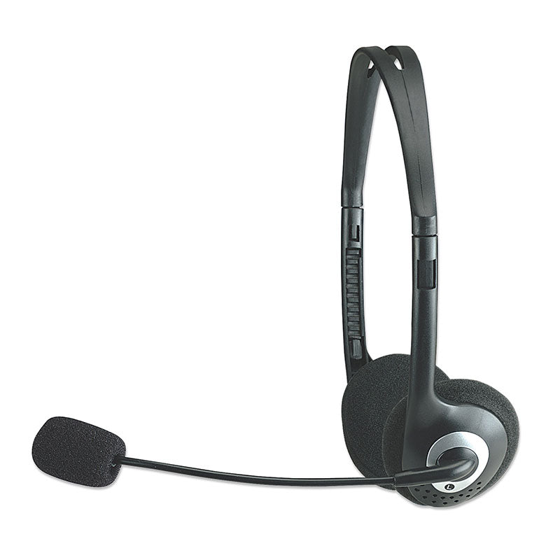 Manhattan Headset Stereo With Microphone 164429 - Black 
