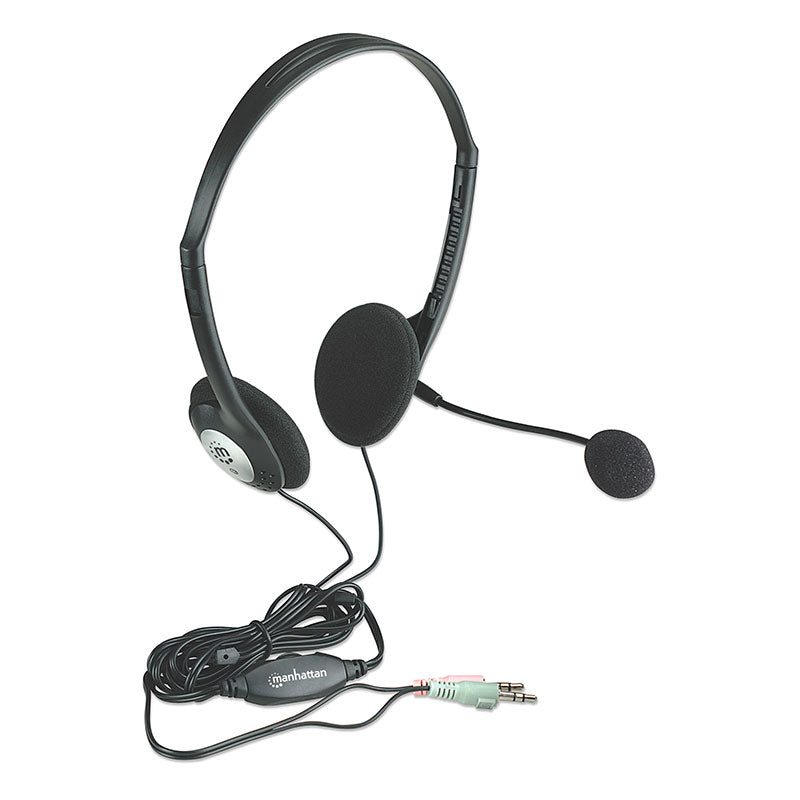 Manhattan Headset Stereo With Microphone 164429 - Black 