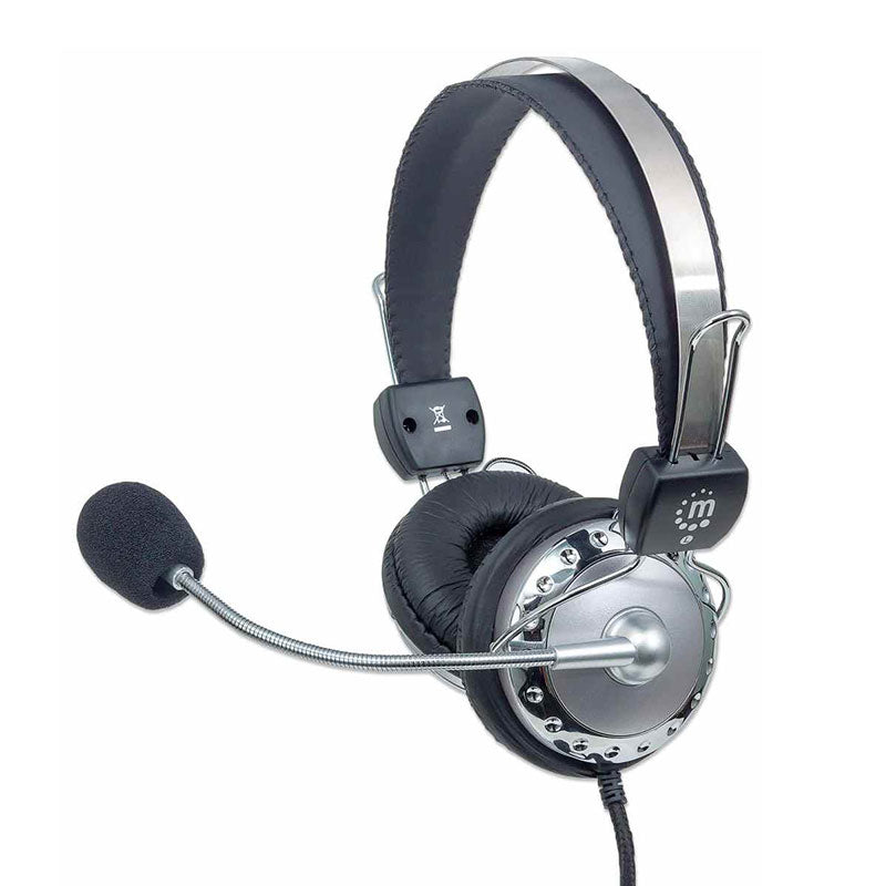 Manhattan Headset Stereo With Micrphone - Black 