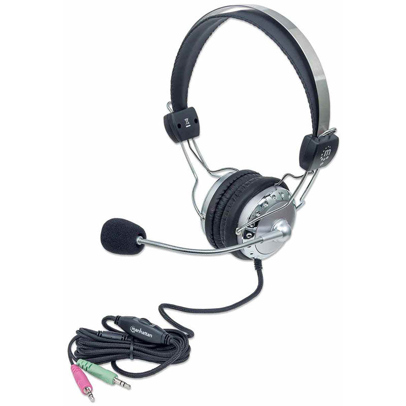 Manhattan Headset Stereo With Micrphone - Black 
