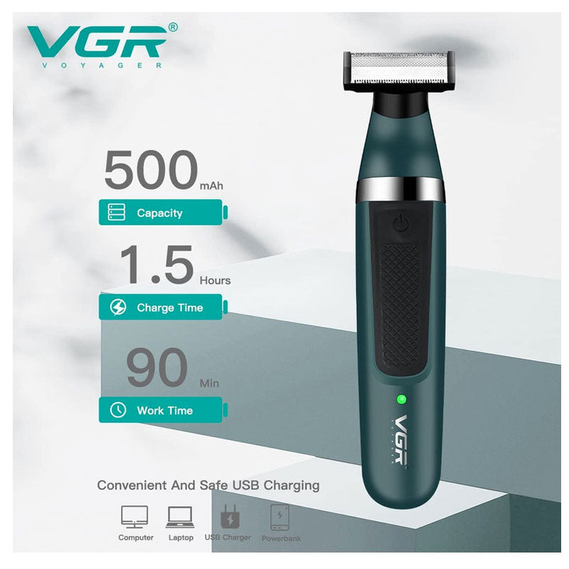 VGR ماكينة حلاقة كهرباء ، استخدام جاف ، اخضر - V-393