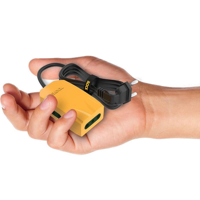I Lock Power Strip - 3 Outlets 1.5 M Mini Yellow