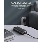Aukey Power Bank 10000mAh Fast Charge, PD 20W & QC 3.0, Dual USB Ports PB-Y36P-BK – Black