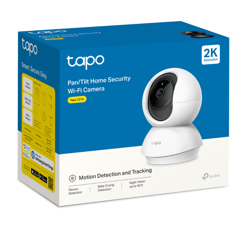 Tapo Indoor Wi-Fi Security Camera Pan/Tilt 3MP C210 – White