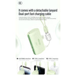 Rsilou Mini Capsule Power Bank 10000mAh 22.5W Built-in Cable