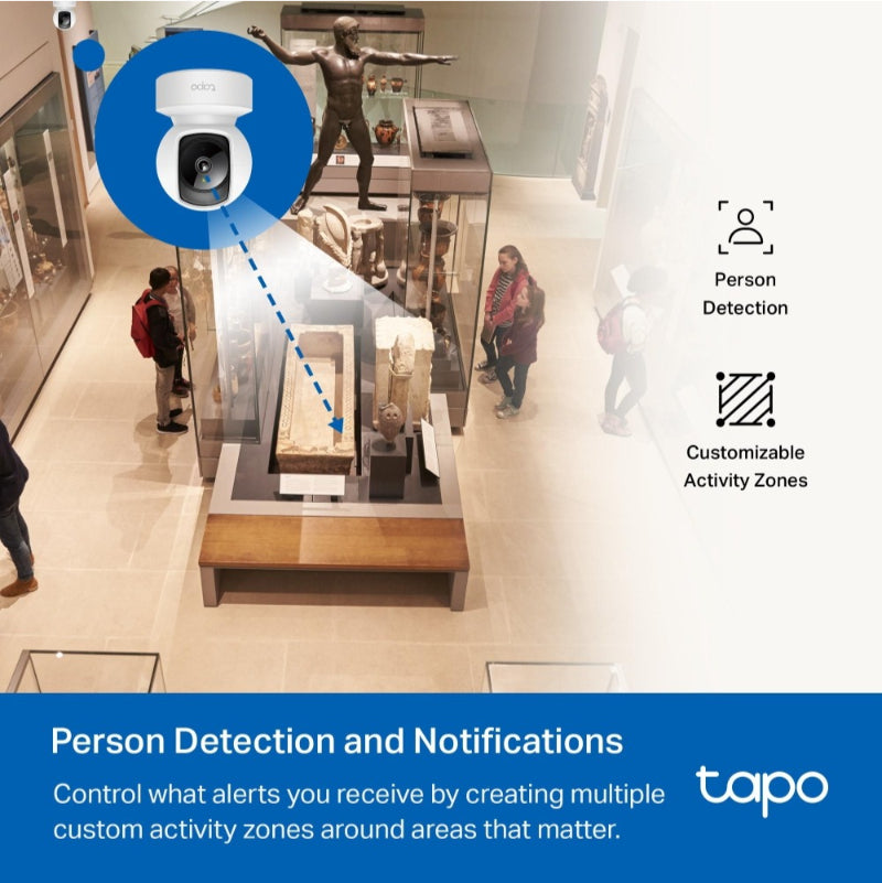 Tapo Indoor Wi-Fi Security Camera Pan/Tilt 1080P C202 – White