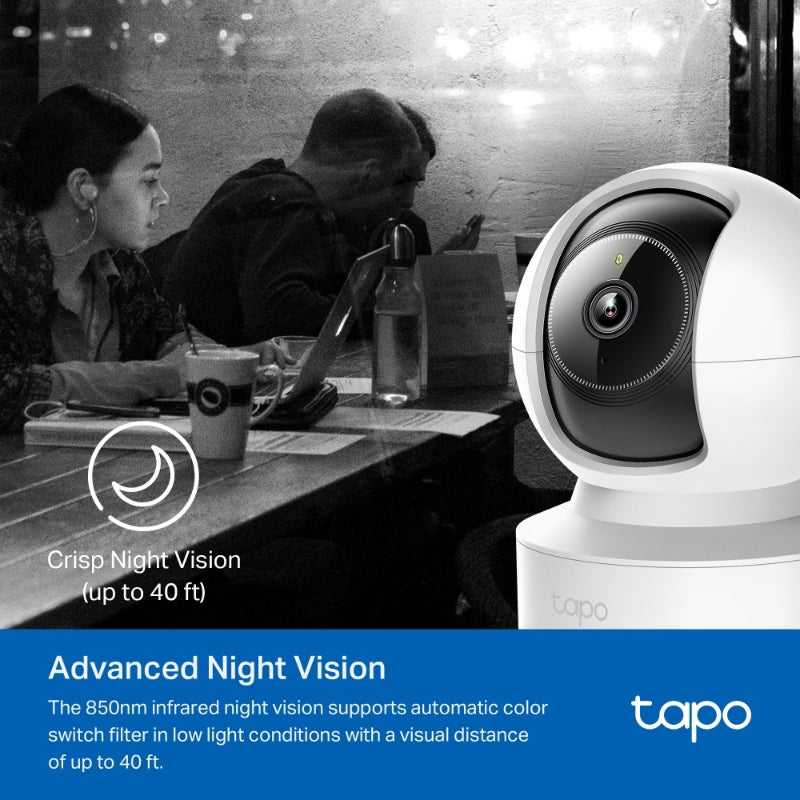 Tapo Indoor Wi-Fi Security Camera Pan/Tilt 2K C222 – White