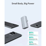 Aukey Spark Mini Power Bank 5000mAh, 20W PD Fast Charge, Built-in USB-C Port PB-Y59 – Grey