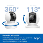 Tapo Indoor Wi-Fi Security Camera Pan/Tilt 1080P C202 – White