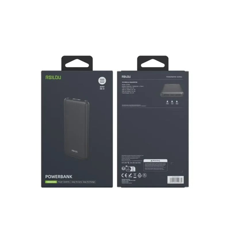 Rsilou Wired Power Bank 10000mAh Dual USB-A R1003-001
