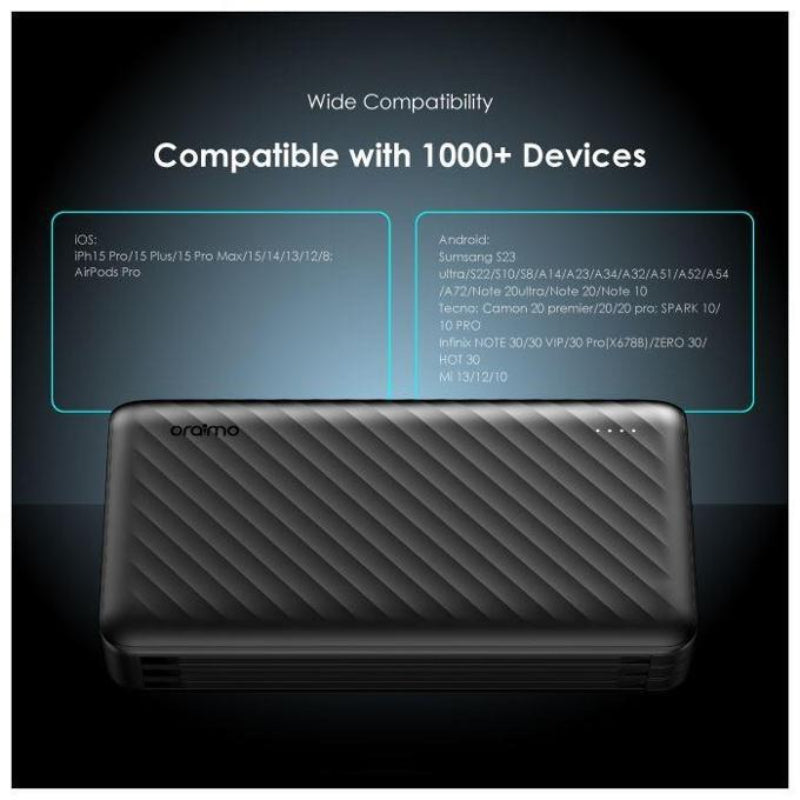 Oraimo Traveler Link 27 Power Bank 27000mAh 12W OPB-P5271 – Black
