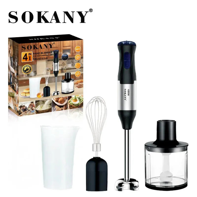 Sokany 4-in-1 Hand Blender 1000W SK-1711-4 – Stainless Steel