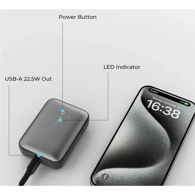 Aukey Spark Mini Wired Power Bank 10000mAh 15W PB-Y55 – Grey