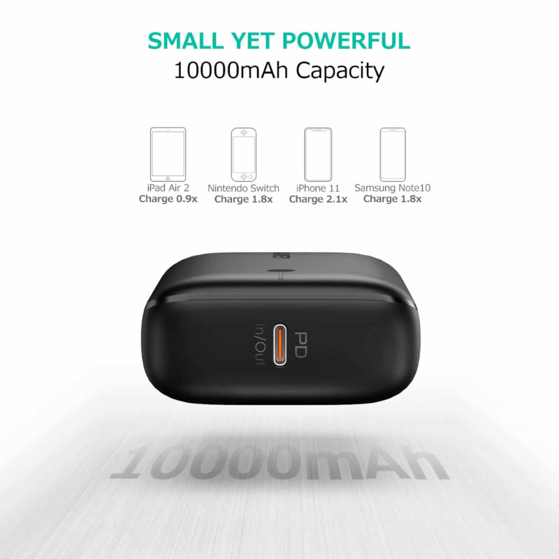 Aukey Basix Mini Power Bank 10000mAh 20W PD PB-N83S – Black