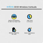 Infinix Xbuds 3 Lite Earbuds XE33 – Black